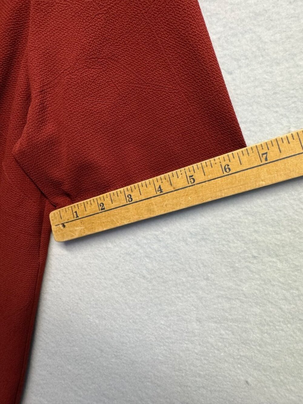 Downeast Womens Red Textured Short Sleeve Shift Dress With V-Neck & Pocket LARGE - Picture 8 of 10